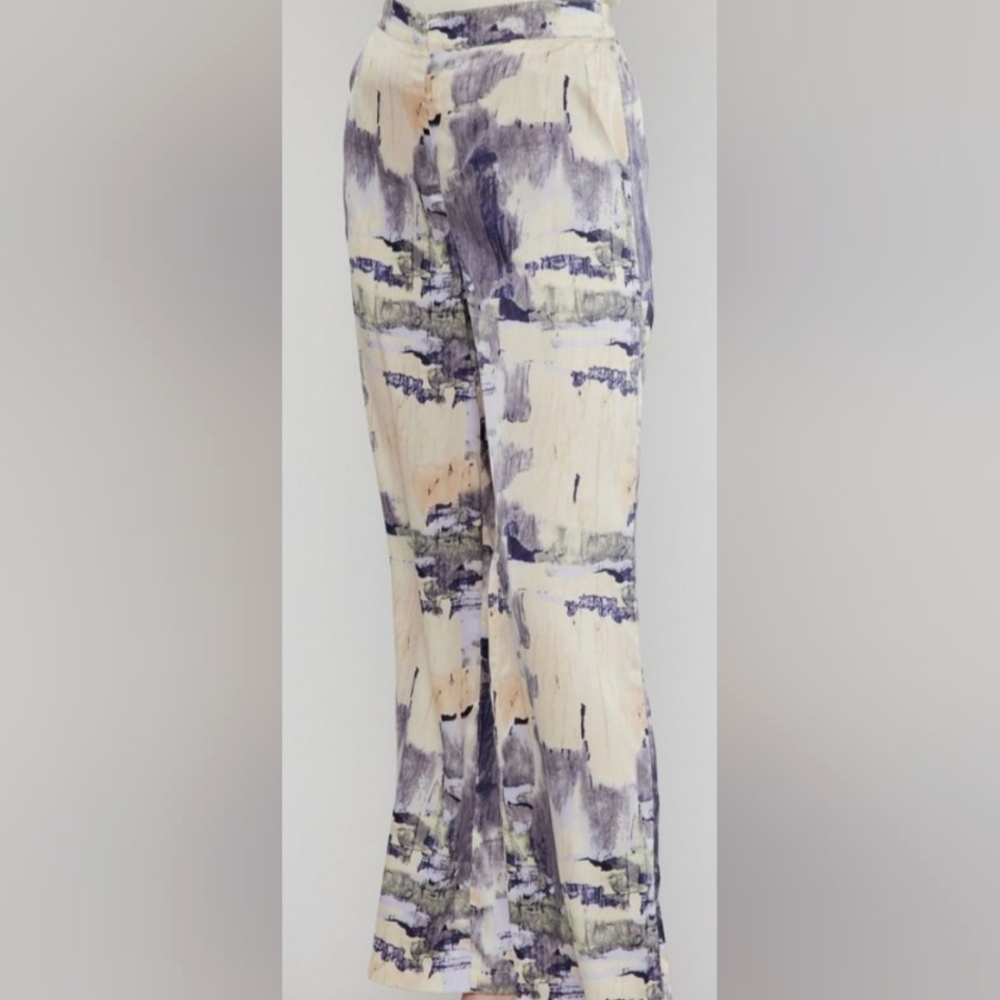 Satin "Milani" Abstract Large Pants